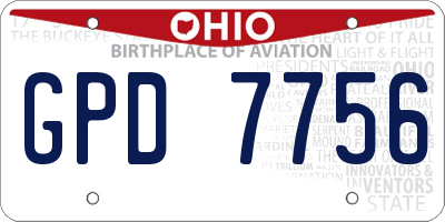 OH license plate GPD7756