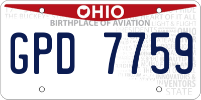 OH license plate GPD7759