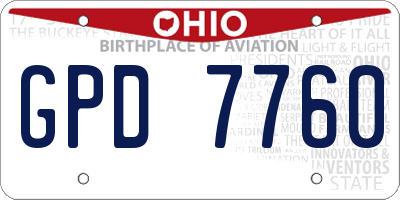 OH license plate GPD7760