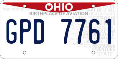 OH license plate GPD7761