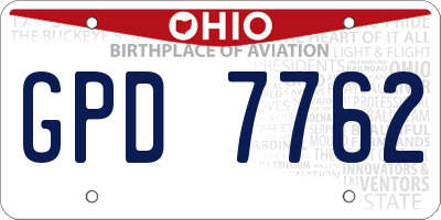 OH license plate GPD7762