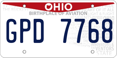 OH license plate GPD7768