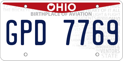 OH license plate GPD7769