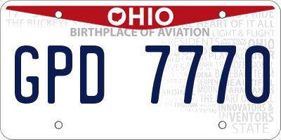 OH license plate GPD7770