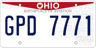 OH license plate GPD7771