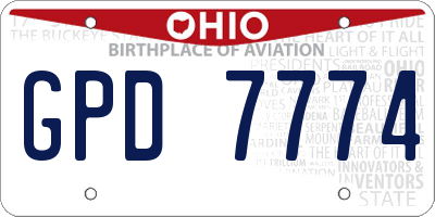 OH license plate GPD7774