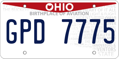 OH license plate GPD7775