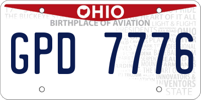 OH license plate GPD7776