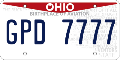 OH license plate GPD7777