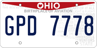 OH license plate GPD7778