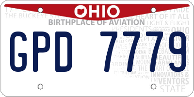 OH license plate GPD7779