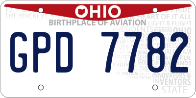 OH license plate GPD7782
