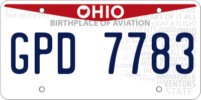 OH license plate GPD7783