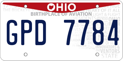 OH license plate GPD7784