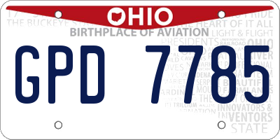 OH license plate GPD7785