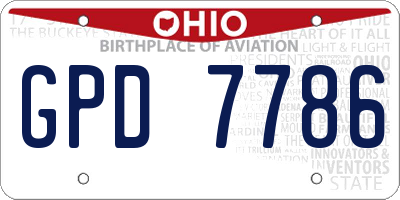 OH license plate GPD7786