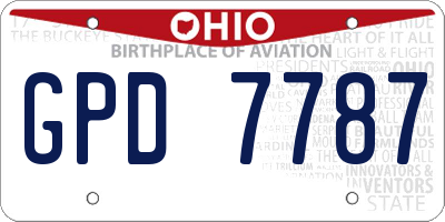 OH license plate GPD7787