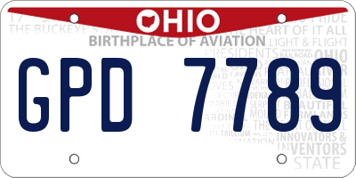 OH license plate GPD7789