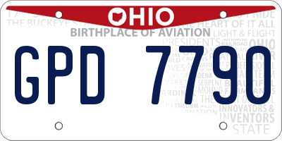 OH license plate GPD7790