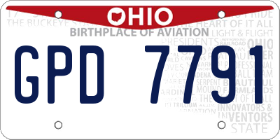 OH license plate GPD7791