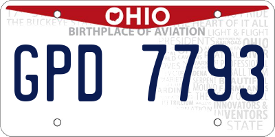 OH license plate GPD7793