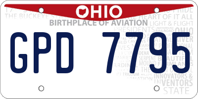 OH license plate GPD7795
