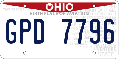 OH license plate GPD7796
