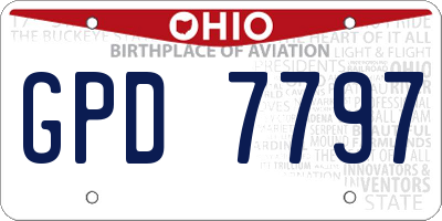 OH license plate GPD7797