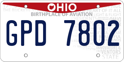 OH license plate GPD7802