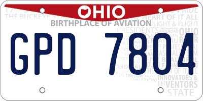OH license plate GPD7804