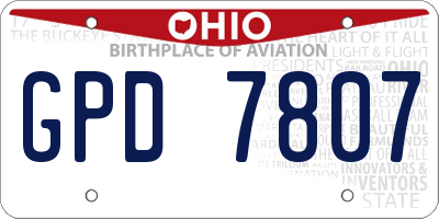 OH license plate GPD7807