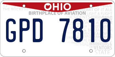 OH license plate GPD7810
