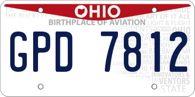 OH license plate GPD7812