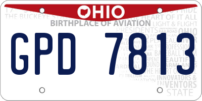 OH license plate GPD7813