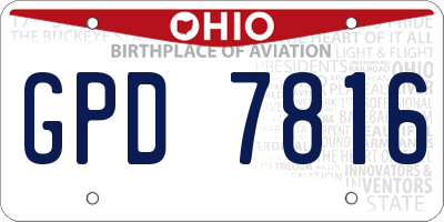 OH license plate GPD7816