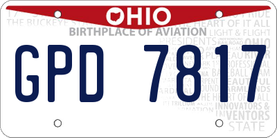 OH license plate GPD7817