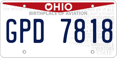 OH license plate GPD7818