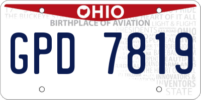 OH license plate GPD7819