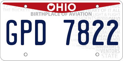 OH license plate GPD7822