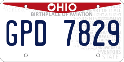 OH license plate GPD7829