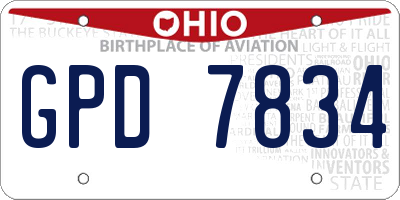 OH license plate GPD7834