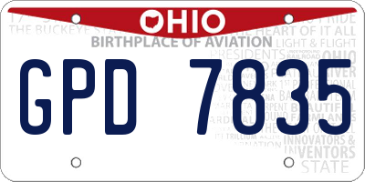 OH license plate GPD7835