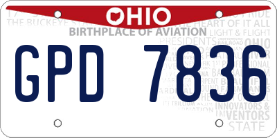 OH license plate GPD7836