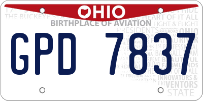 OH license plate GPD7837