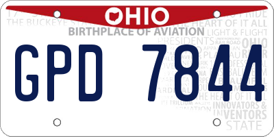 OH license plate GPD7844