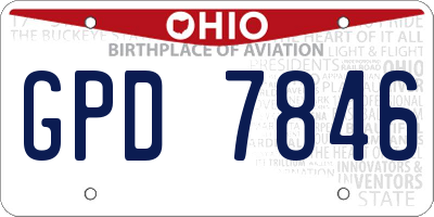 OH license plate GPD7846