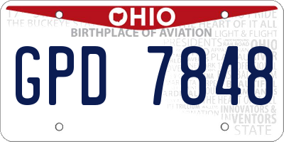 OH license plate GPD7848
