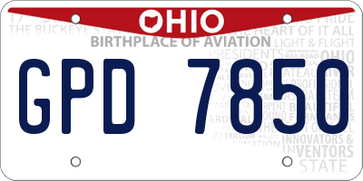 OH license plate GPD7850