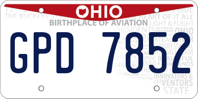 OH license plate GPD7852