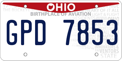 OH license plate GPD7853